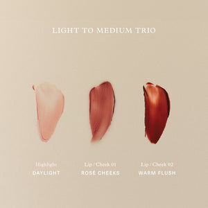 Flushed Lip & Cheek Trio - Light to Medium